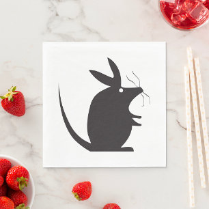 Mouse Silhouette Minimalist Animal Napkin