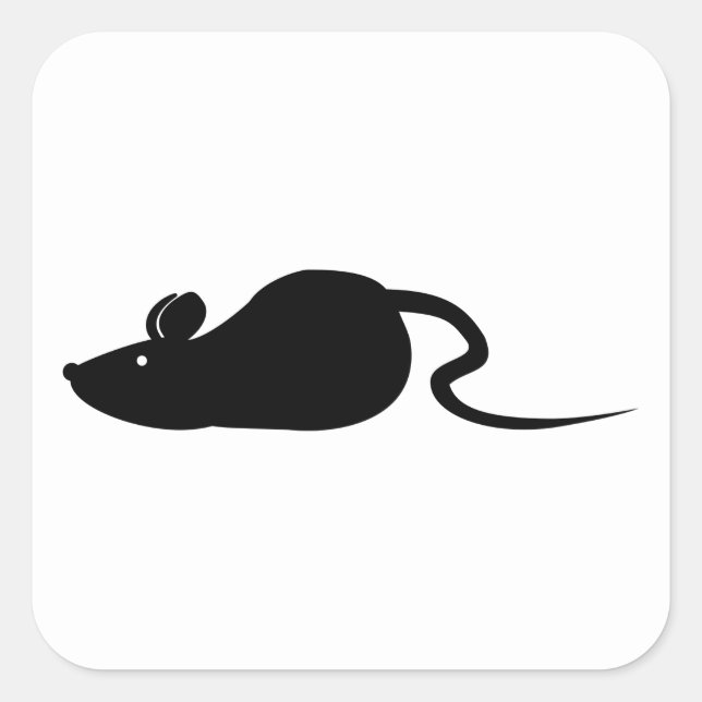 Mouse Silhouette Square Sticker (Front)