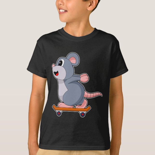 Mouse Skater Skateboard Sports T-Shirt (Front)