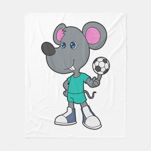 Mouse Soccer player Soccer Fleece Blanket (Front)