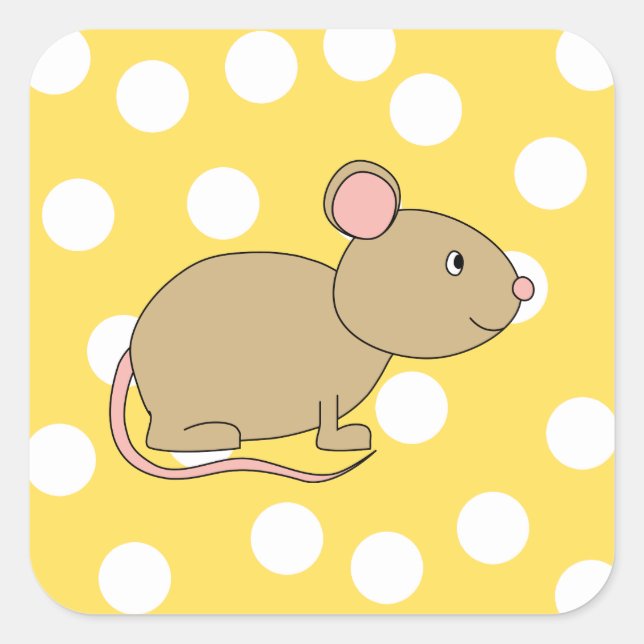 Mouse. Square Sticker (Front)