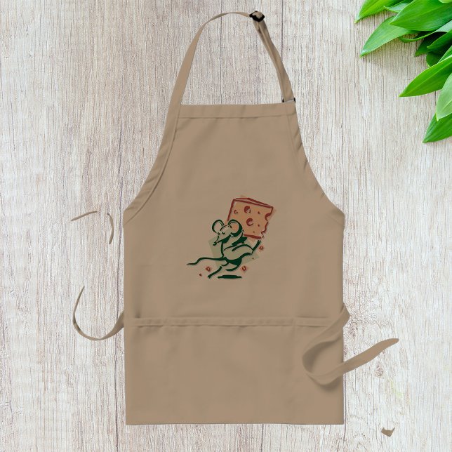 Mouse Stealing Cheese Funny Cute Rodent Standard Apron (Creator Uploaded)