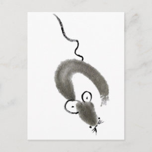 Mouse, Sumi-e Postcard