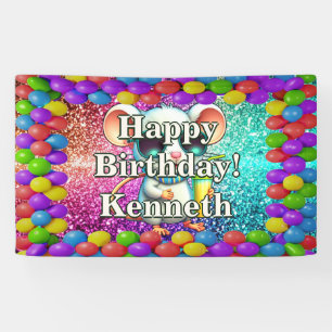 Mouse Sunglasses Personalised character birthday Banner