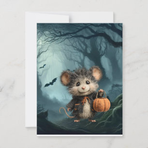 Mouse Trick or Treater Halloween Postcard