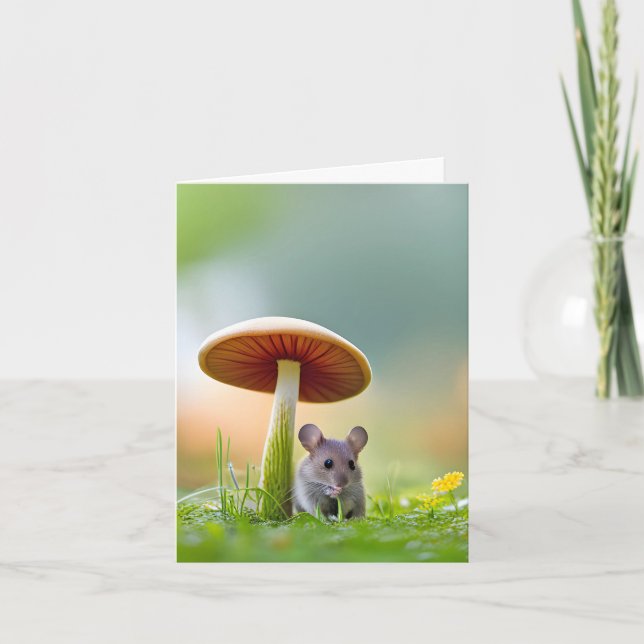 Mouse Under A Mushroom Card (Front)