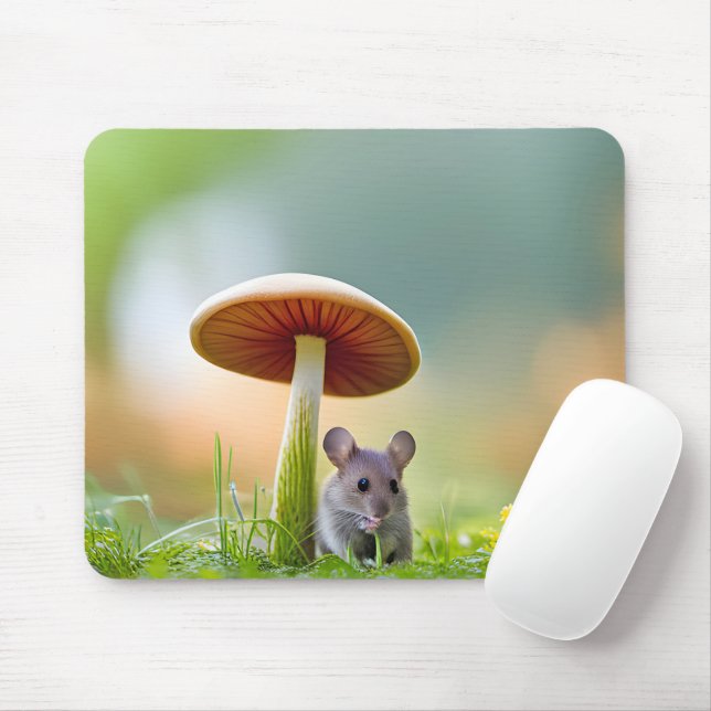 Mouse Under A Mushroom Mouse Mat (With Mouse)