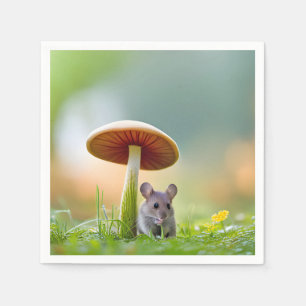 Mouse Under A Mushroom Napkin
