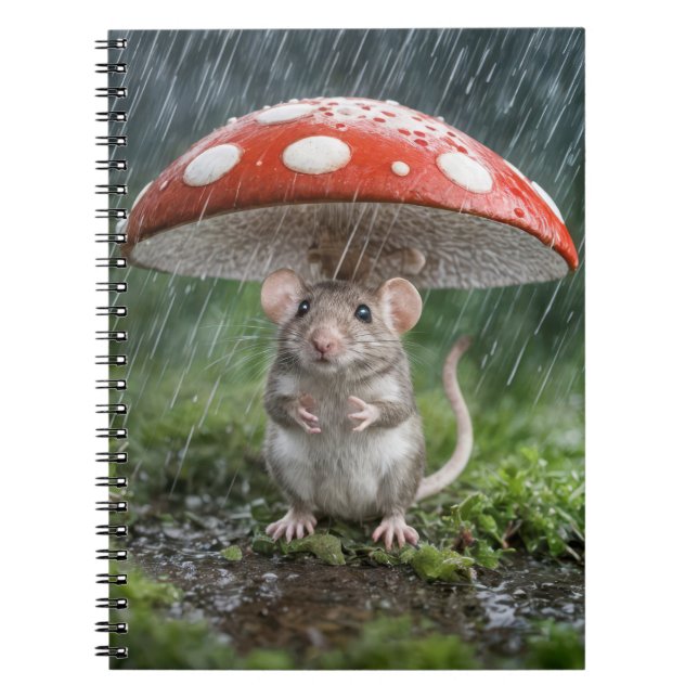 Mouse Under a Mushroom Notebook (Front)