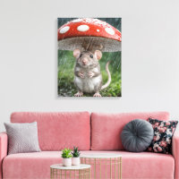 Mouse Under A Polka Dot Mushroom