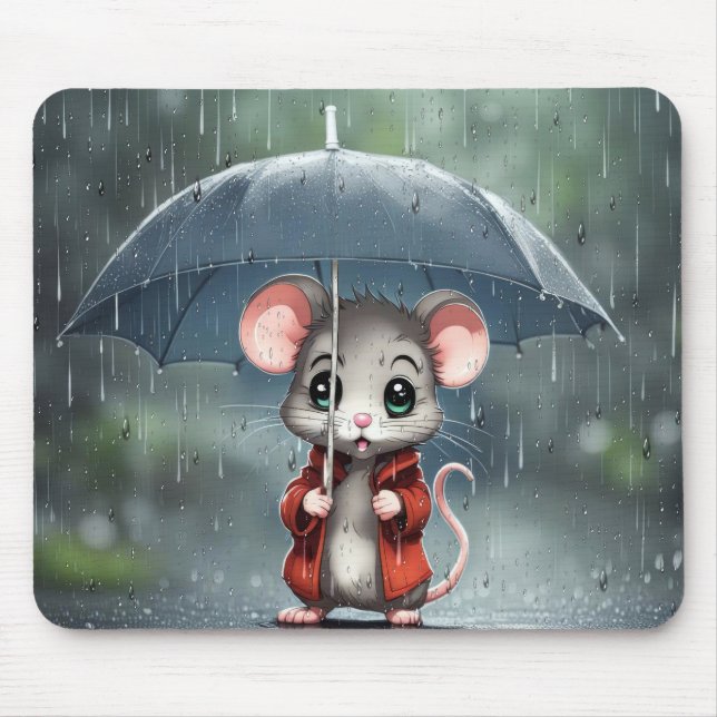 Mouse Under an Umbrella Mouse Mat (Front)