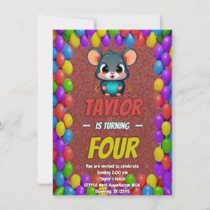 Mouse Unique  Personalised Birthday Invite Kids