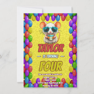 Mouse Unique Personalised Birthday Invite Kids