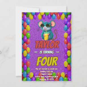 Mouse Unique Personalised Birthday Invite Kids