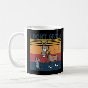 Mouse Walking a Donkey I Don't Give Rats  Coffee Mug