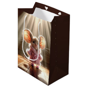 Mouse Wearing a Pink Robe and Slippers Medium Gift Bag
