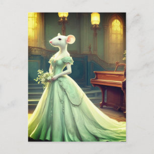 Mouse Wearing Fancy Gown Postcard