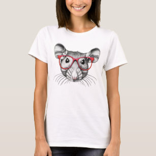 Mouse wearing glasses, mice lovers   T-Shirt