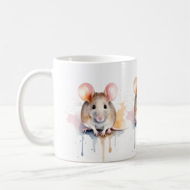 Mouse Wildlife & Nature Water Colour Set Coffee Mug (Left)