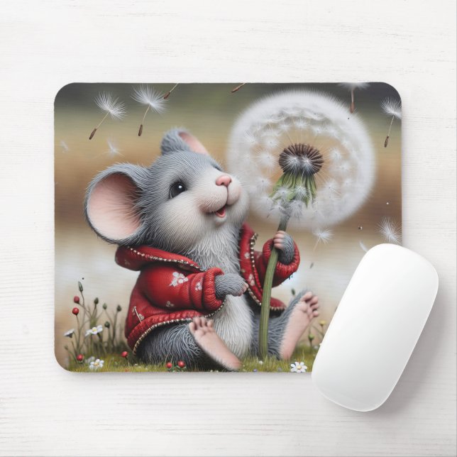 Mouse With a Dandelion Mouse Mat (With Mouse)