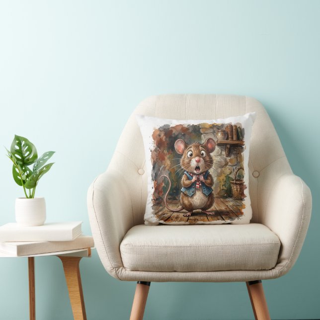 Mouse with a Surprised Look  Cushion (Chair)