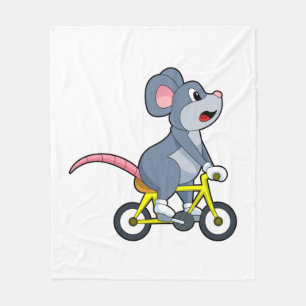 Mouse with Bicycle Fleece Blanket
