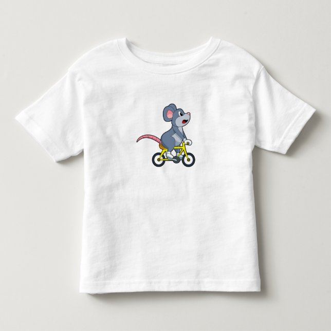 Mouse with Bicycle Toddler T-Shirt (Front)