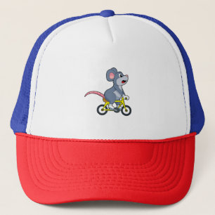 Mouse with Bicycle Trucker Hat