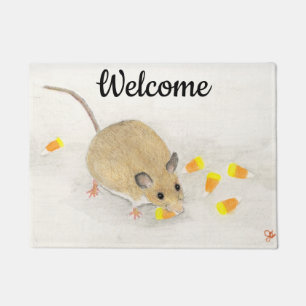 Mouse with Candy Corns Doormat
