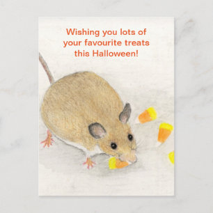 Mouse with Candy Corns Postcard