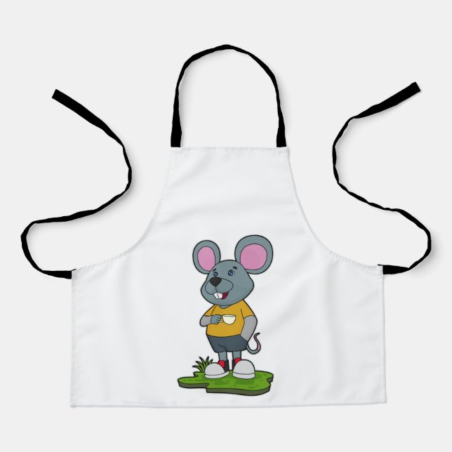 Mouse with Coffee cup Apron (Front)