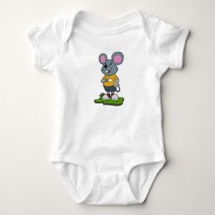 Mouse with Coffee cup Baby Bodysuit
