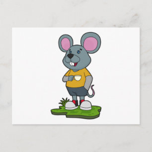 Mouse with Coffee cup Postcard