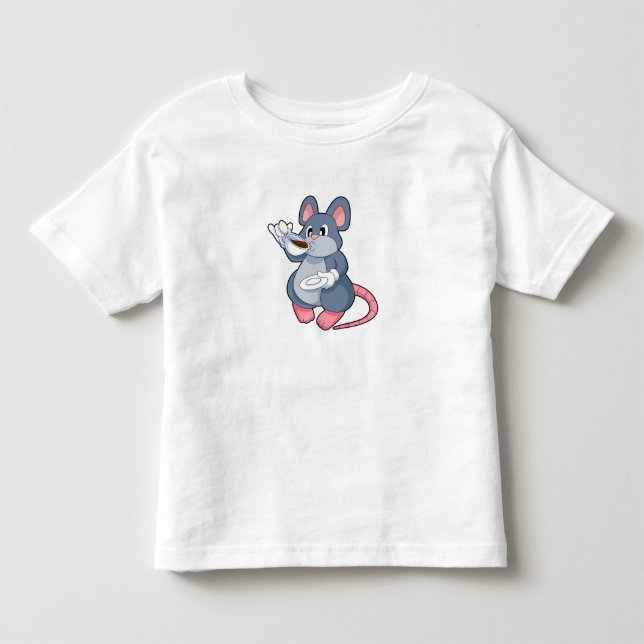 Mouse with Coffee Cup Toddler T-Shirt (Front)