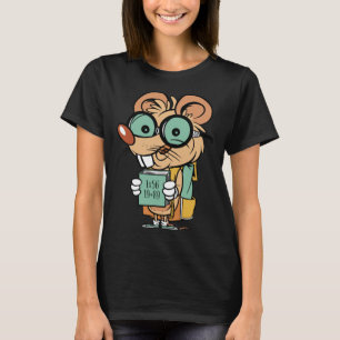 Mouse with Glasses and Maths Book for Men Women Ch T-Shirt