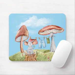 Mouse with Mushroom Clothesline Mat