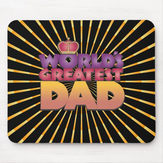 Mousemat, Abstract Burst, World's Greatest Dad Mouse Mat (Front)