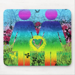 Mousemat Abstract Digital Graffiti Rainbow Love
