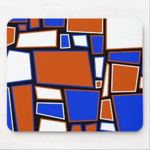 Mousemat, abstract squares, red, white & blue mouse mat