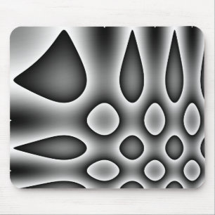 Mousemat Abstract Trippy Circles Teardrops, Black