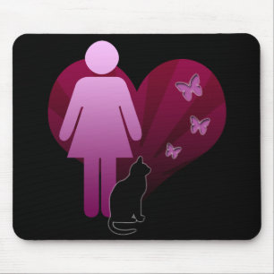 Mousemat Girl and Her Kitty Cat, Love Butterflies