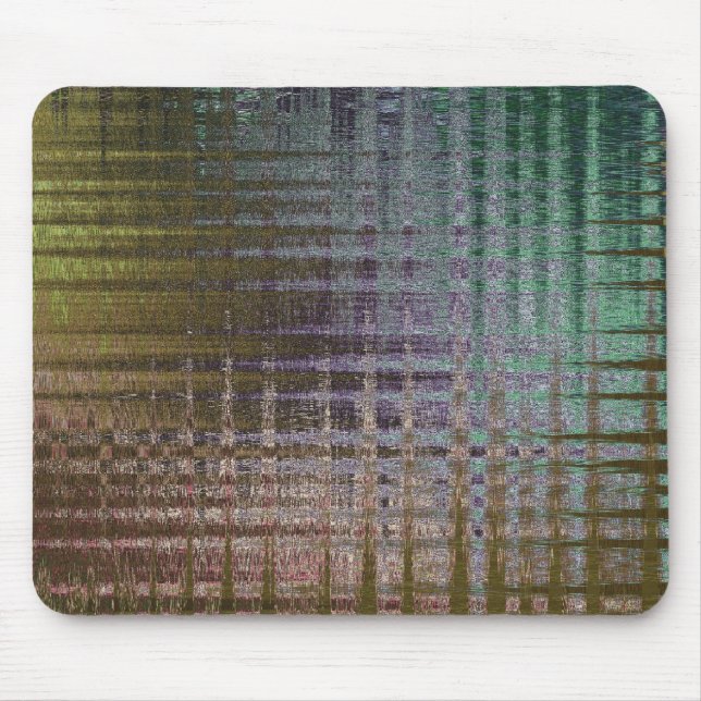 Mousemat Grunge Plaid Green Tan Yellow Blue (Front)