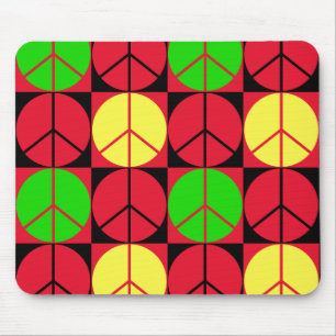 Mousemat Rasta Peace Checkered Pattern