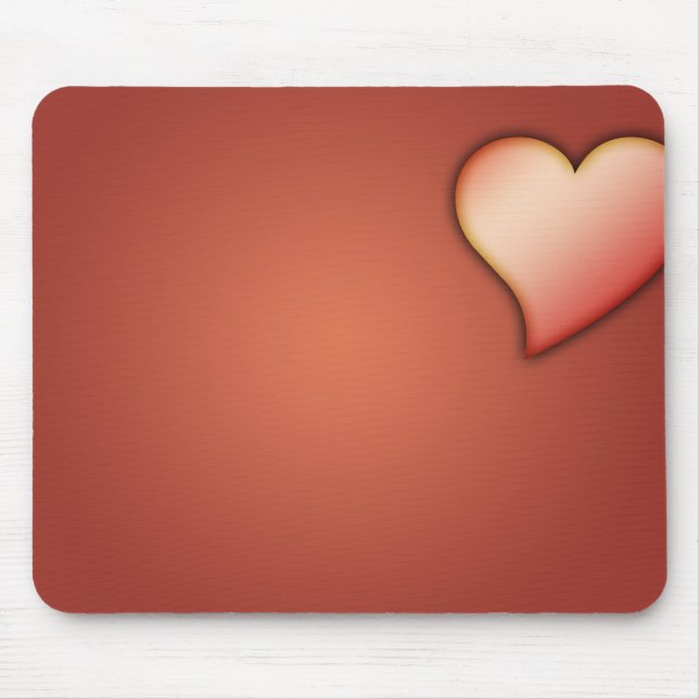 Mousemat Red Heart, Customisable Image & Backgroun (Front)