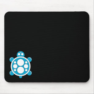 Mousemat, round turtle, sky blue white black mouse mat