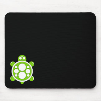 Mousemat, round turtle, white, lime green, black mouse mat