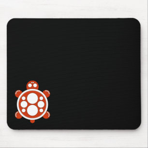 Mousemat, round turtle, white, red, black mouse mat