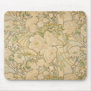 Mousepad Alphonse Mucha Peonies