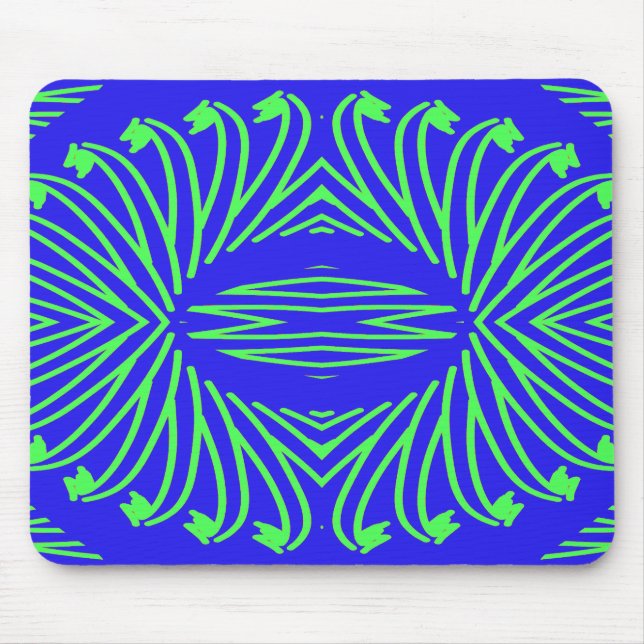 Mousepad, An elegant blue green classic design Mouse Mat (Front)