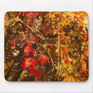 Mousepad Autumn Red Yellow Vines